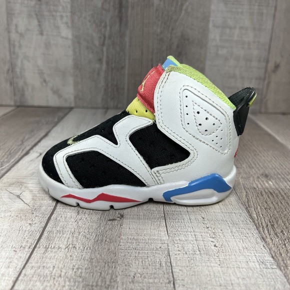 Air Jordan 6 Retro Little Flex Toddlers Sneakers Multi White Size 4C CT4417-103 - Picture 6 of 12